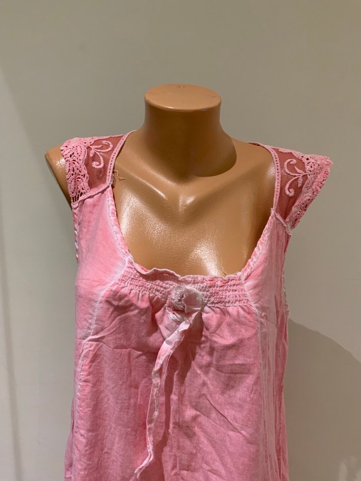 Pembe dantel detaylı elbise - Görsel 2