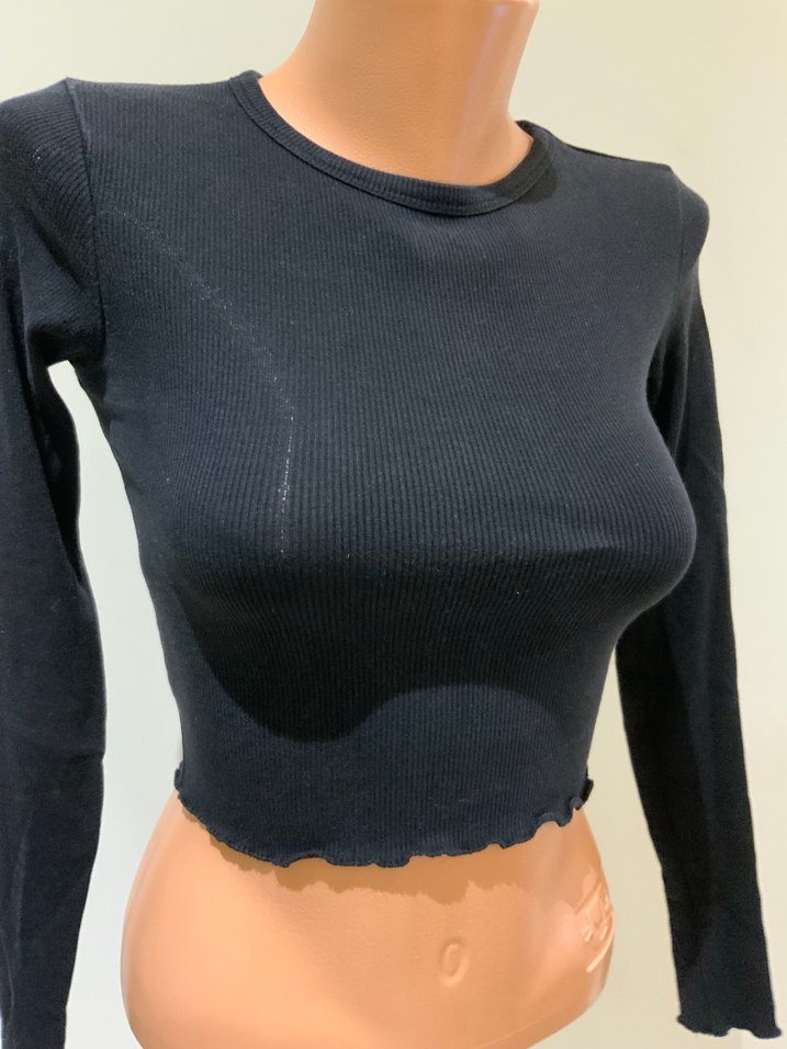 Bershka Siyah Crop - Görsel 2