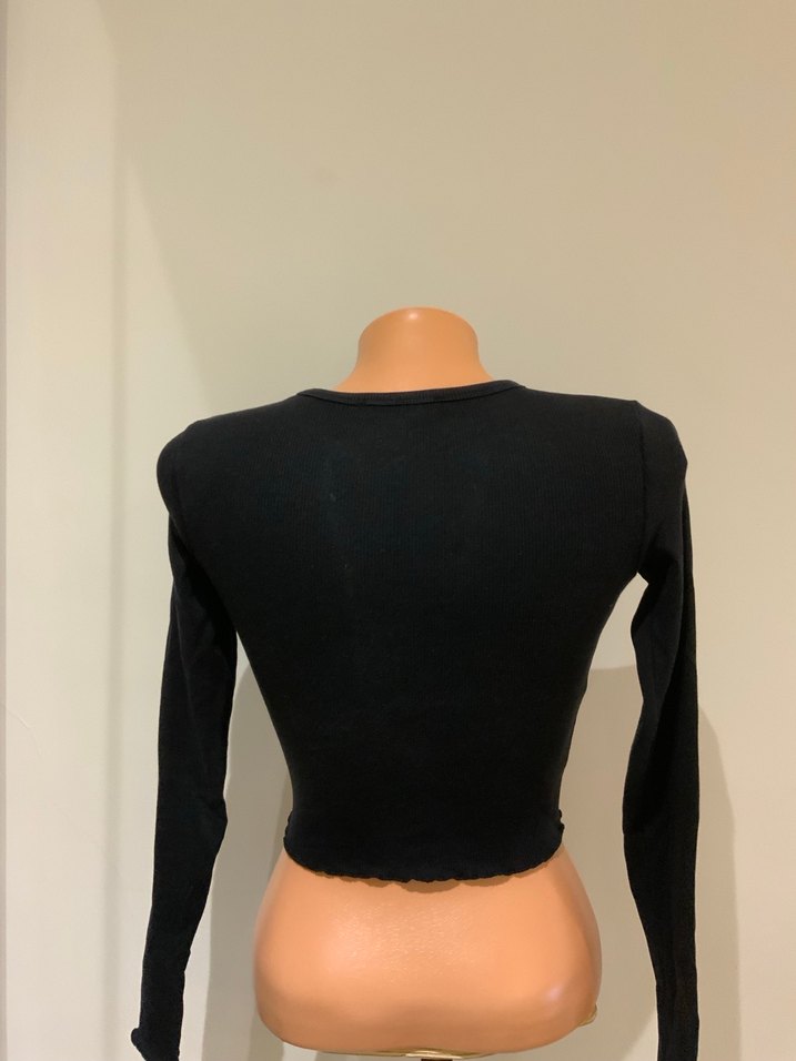 Bershka Siyah Crop - Görsel 4