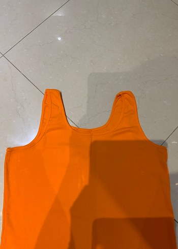 Turuncu Kolsuz Bluz - Görsel 2