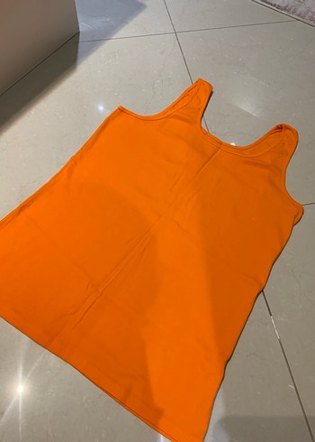 Turuncu Kolsuz Bluz - Görsel 3
