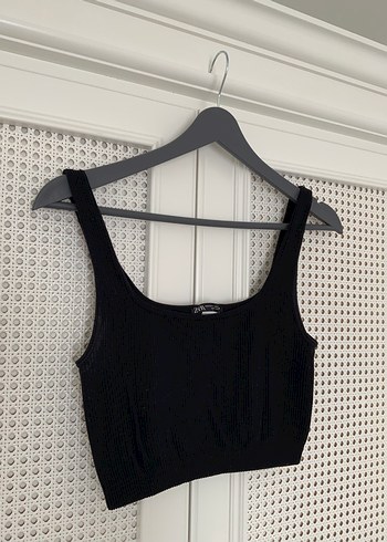 s Beden siyah Renk Zara Fitilli Siyah Crop