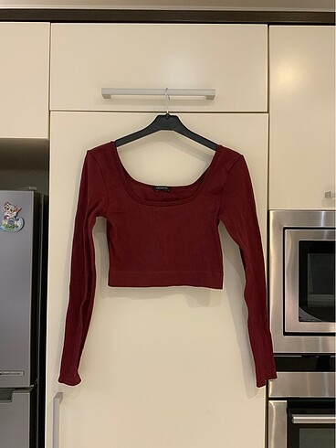 Trendyol Bordo Crop