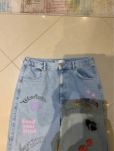 42 Beden mavi Renk Bershka Jogger Pantolon