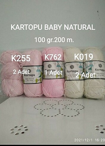  Beden KARTOPU BABY NATURAL COTTON ADET FİYATI 