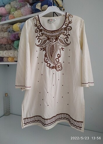 ETNİK ESİNTİLER PAMUKLU KOTON KUMAŞ TUNİK M/L 