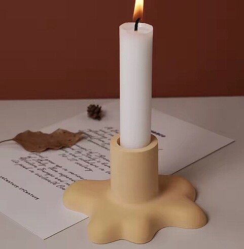 diğer Beden beyaz Renk Şamdan Mumluk Silikon Kalıp