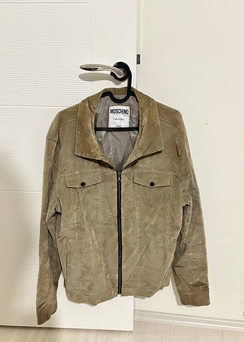 Moschino Bej Kamuflaj Desenli Erkek Keten Ceket