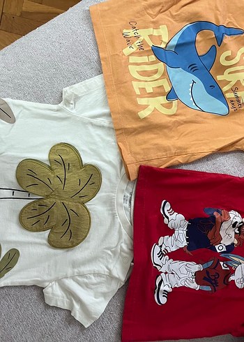 3 lü Renkli Baskılı Erkek Çocuk Kısa Kollu Tişört - Görsel 3