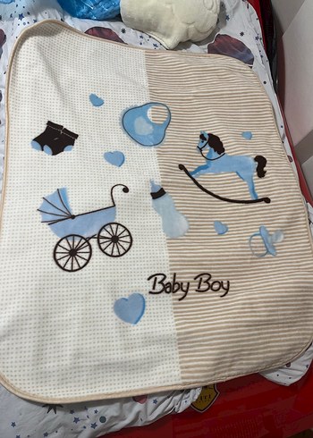 Mavi Baskılı Bebek Battaniyesi - Görsel 2