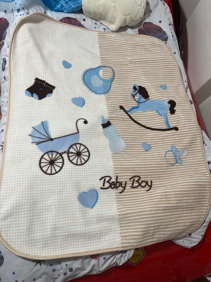 Mavi Baskılı Bebek Battaniyesi - Görsel 2