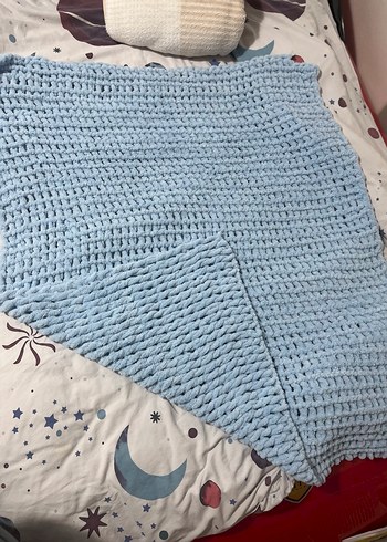 Mavi Örgü Çocuk Battaniyesi - Görsel 2