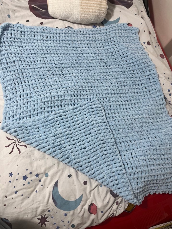 Mavi Örgü Çocuk Battaniyesi - Görsel 2