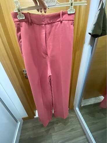 xs Beden pembe Renk Zara pembe uzun kumaş pantolon