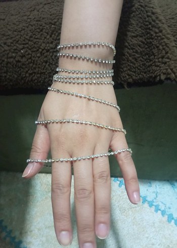 Accessorize Beyaz Parlak Payetli Kadın El Zinciri