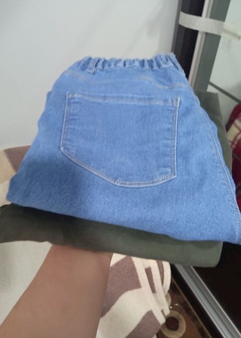 Kadın Mavi Pastel Renk Rahat Denim Jean