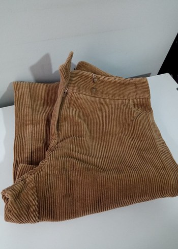 m Beden kahverengi Renk Düğmeli Kahverengi Kadın kadife Pantolon