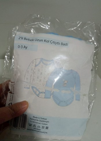 Mavi Pamuklu Bebek Çıtçıtlı Body - Görsel 3