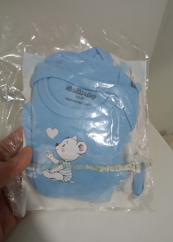 Mavi Pamuklu Bebek Çıtçıtlı Body - Görsel 2