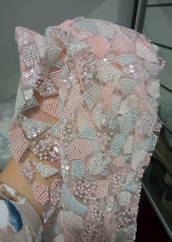 boncuklu ve pullu tül parçaları - Görsel 5