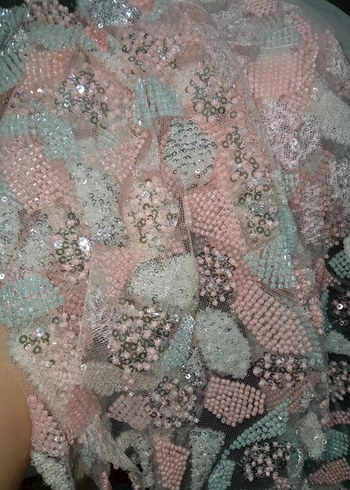 boncuklu ve pullu tül parçaları - Görsel 4