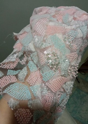 boncuklu ve pullu tül parçaları - Görsel 3