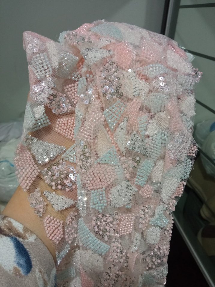 boncuklu ve pullu tül parçaları - Görsel 5