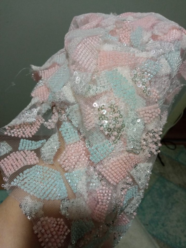 boncuklu ve pullu tül parçaları - Görsel 3