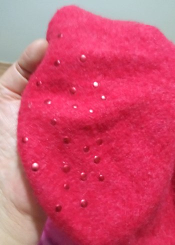 Kadın Kırmızı Örgü Bere ve boyunluk - Görsel 5