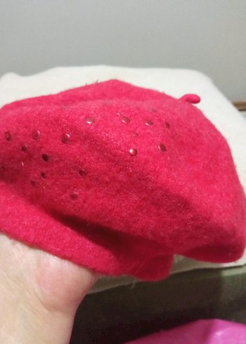 Kadın Kırmızı Örgü Bere ve boyunluk - Görsel 6