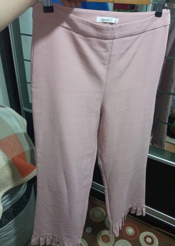 m Beden Pembe Midi Kadın Kumaş Pantolon