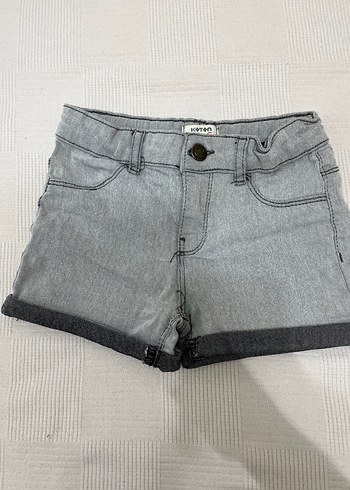 Kız Çocuk Gri Denim Şort
