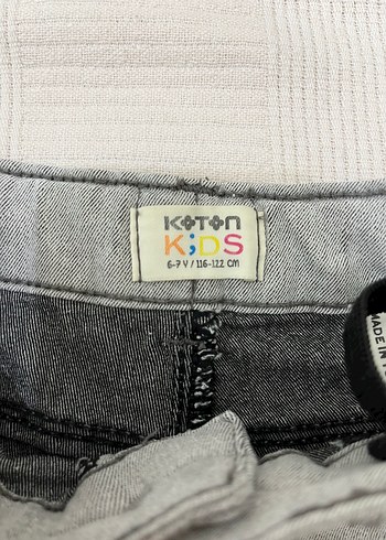 Koton Kız Çocuk Gri Denim Şort