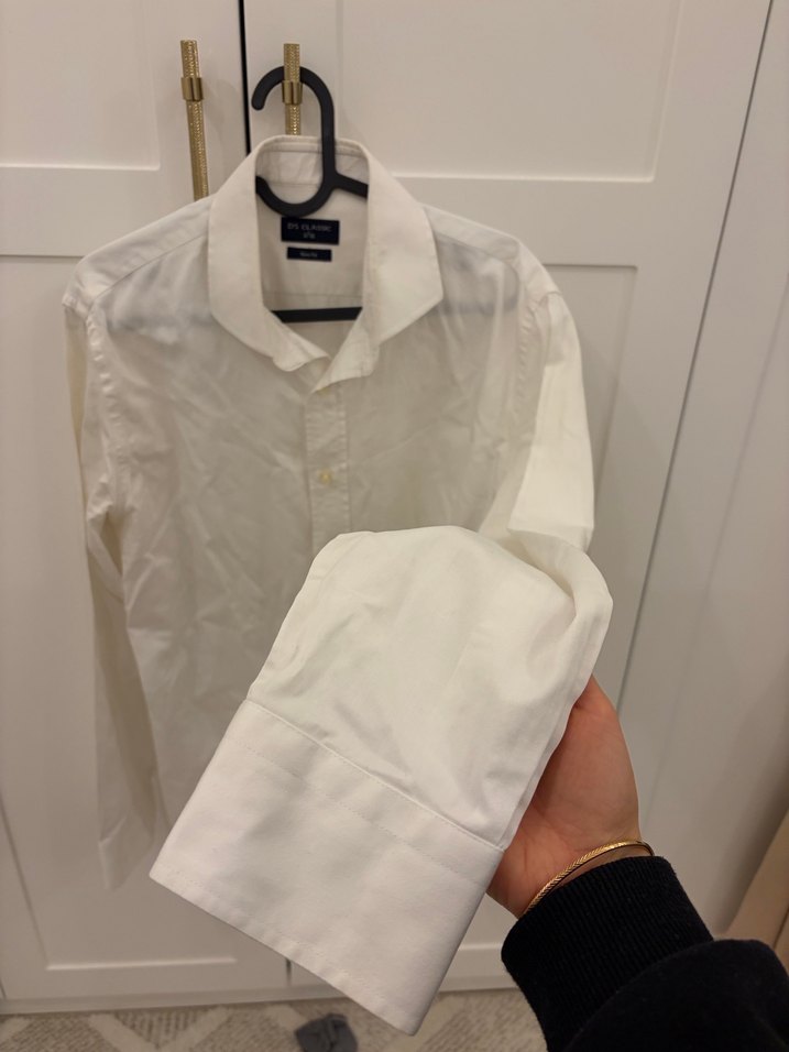 DS damat Erkek Beyaz Klasik Gömlek - Görsel 2