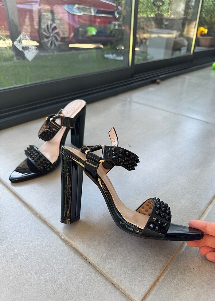 Guja siyah topuklu ayakkabı - Görsel 3