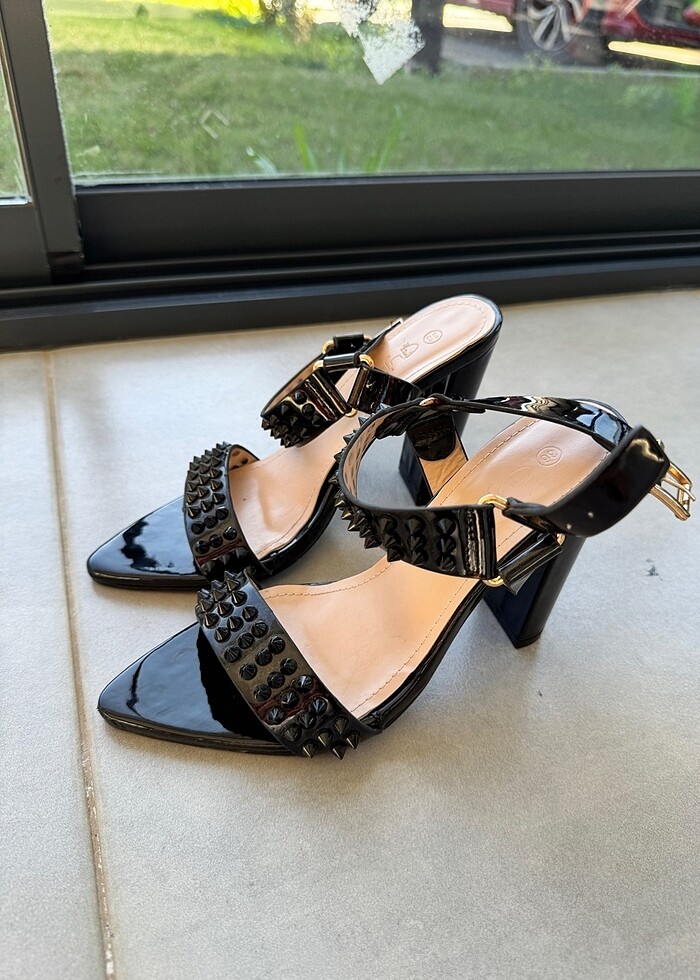 Guja siyah topuklu ayakkabı - Görsel 4