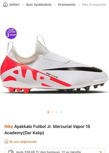 Beyaz Velcro Bağcıklı Erkek Futbol Ayakkabısı - Görsel 3