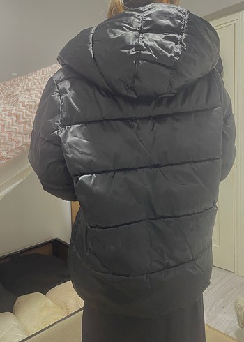 LC Waikiki Siyah Kadın Midi Kışlık Düğmeli Mont