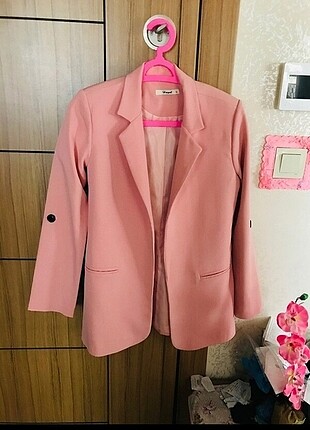 Blazer pudra pembe ceket