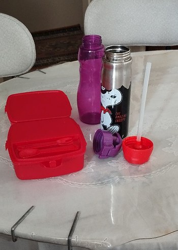 Çocuklar için renkli termos ve beslenme seti - Görsel 5