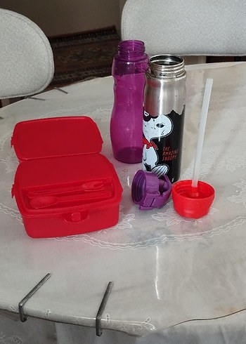 Çocuklar için renkli termos ve beslenme seti - Görsel 8
