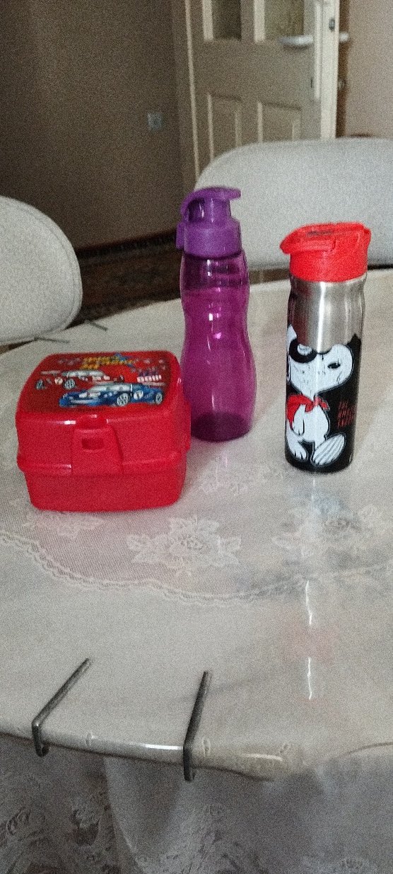 Çocuklar için renkli termos ve beslenme seti - Görsel 2