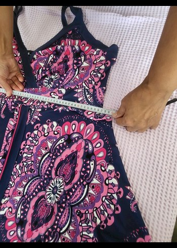 Desenli büyük beden elbise - Görsel 5