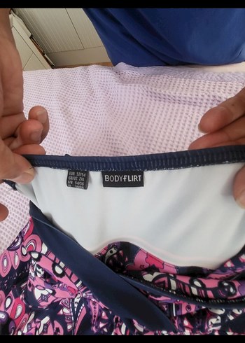 Desenli büyük beden elbise - Görsel 7