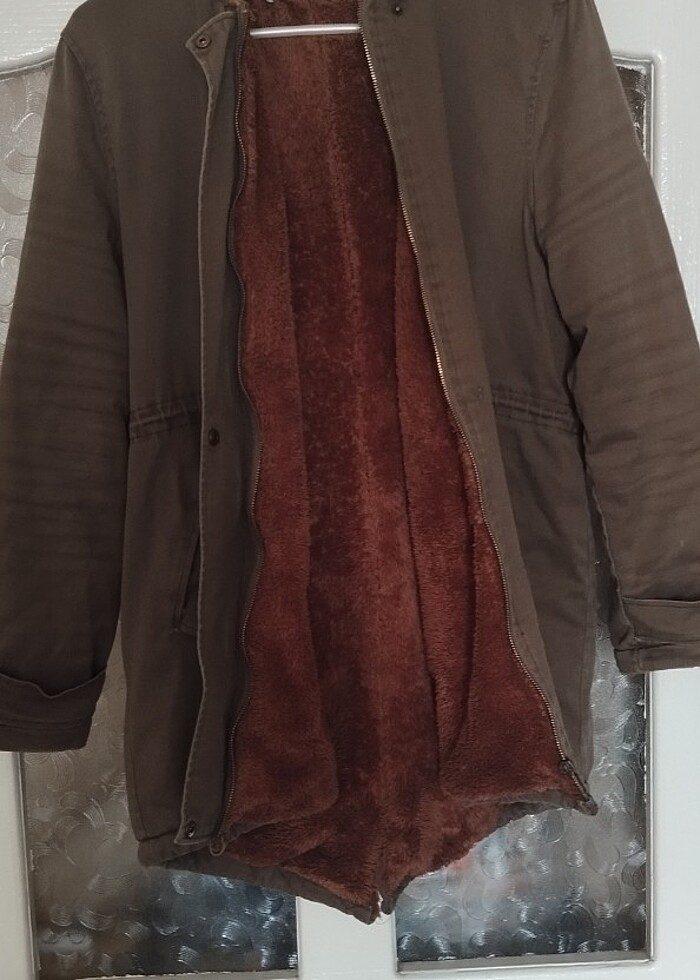 İçi tüylü kadın mont 42 beden - Görsel 4