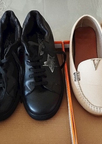 Beyaz Tokalı Kadın Düz Deri Ayakkabı - Görsel 6