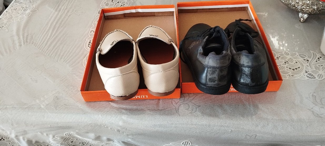 Beyaz Tokalı Kadın Düz Deri Ayakkabı - Görsel 5