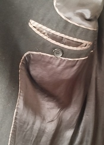 Erkek Siyah Midi Düğmeli kaşe kaban - Görsel 15