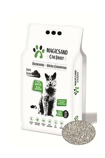 Magıcsand kalın taneli kedi kumu.