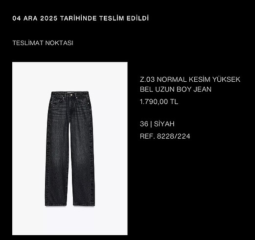 Zara yüksek bel siyah straight jean - Görsel 2
